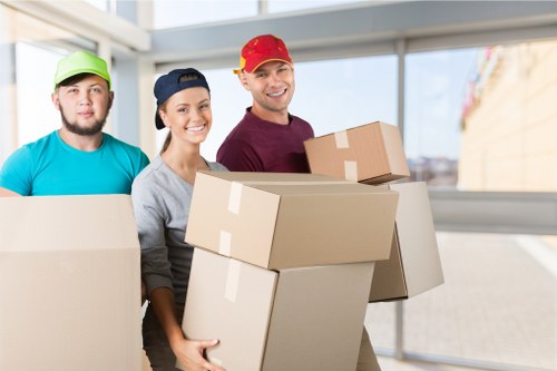 Packed boxes and furniture ready for a Kilburn house move